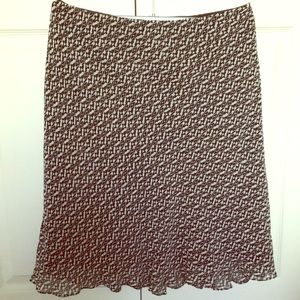 Dark brown patterned Ann Taylor skirt